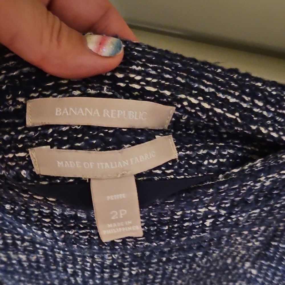 Banana Republic Navy Tweed Pencil Skirt - Picture 2 of 4